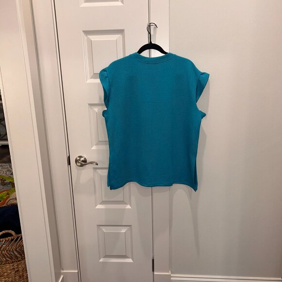 TurquoiseTextured Knit Matching Short Set - Picture 4 of 13